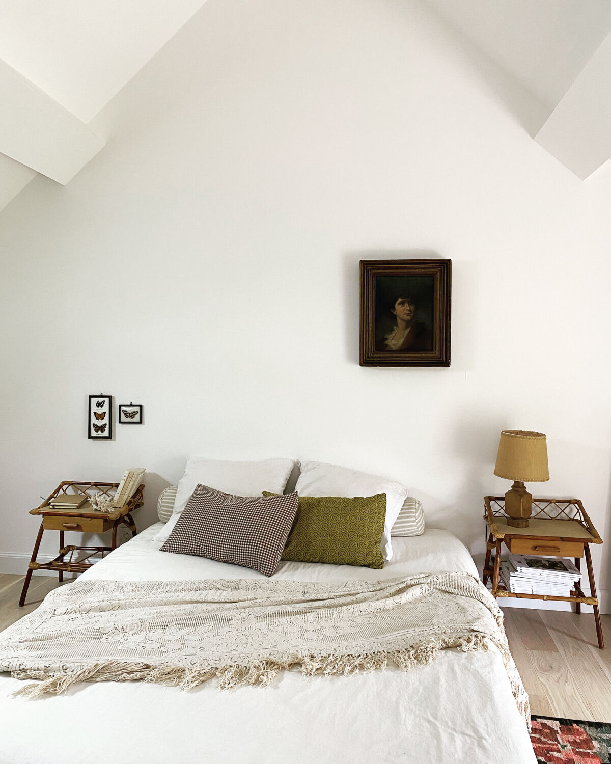 Pair of rattan bedside tables