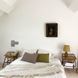 Pair of rattan bedside tables