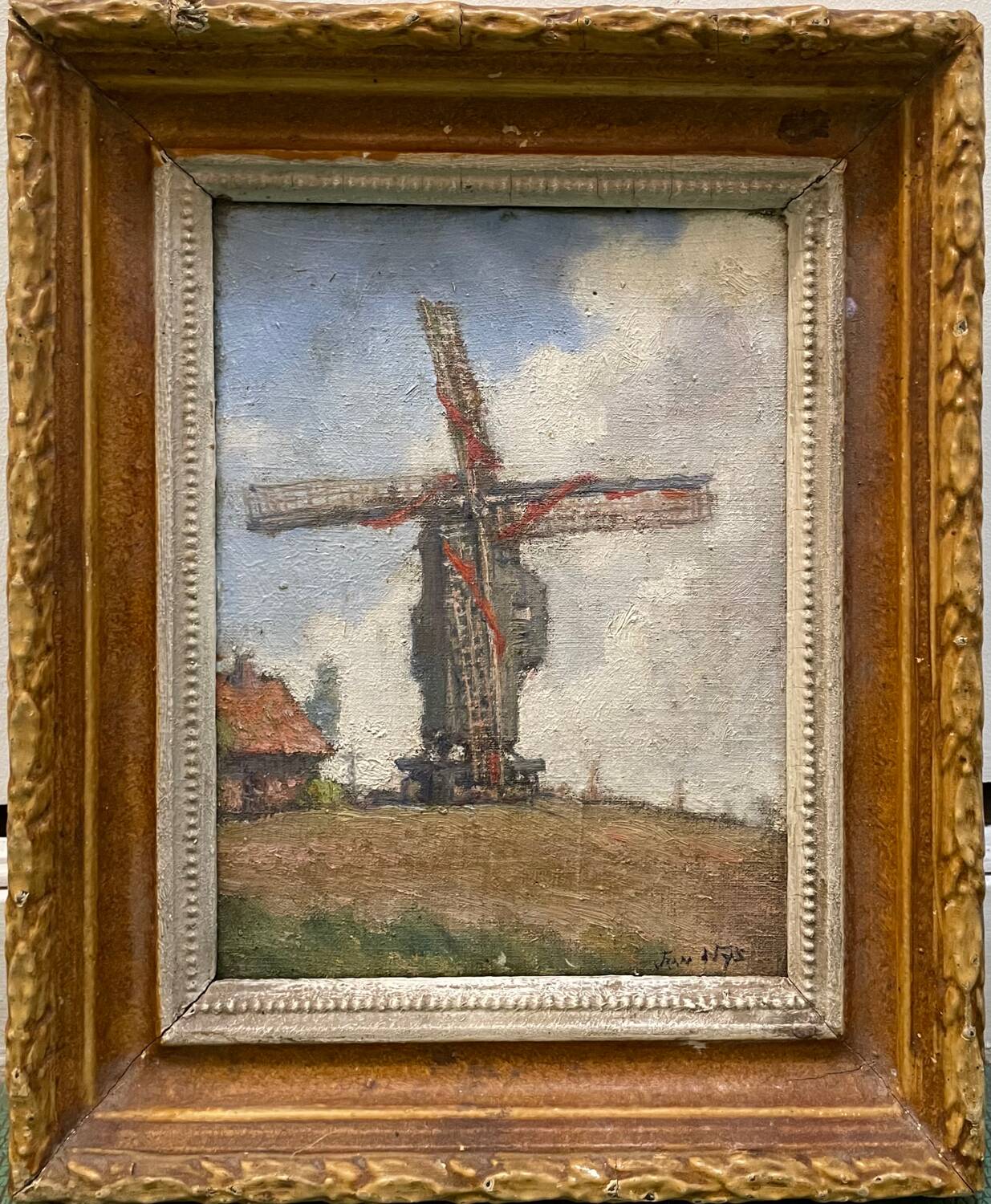 Tableau paysage moulin Jean Nys