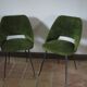 Pair of chairs tonneau moumoute green feet metal compass