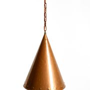 1960s cone pendant lamp in copper by th. valentiner copenhagen denmark