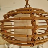 Rattan basket chandelier pendant light