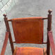 Vintage Safari Armchair in Cognac Leather and Turned Wood – 1940s/50s