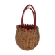 Wicker basket with a wooden bead border