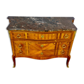 Commode à façade galbée, style transition , en placage de bois précieux