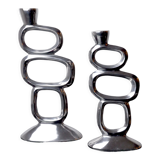 Pair of circle candlesticks by Matthew Hilton, England, 1980