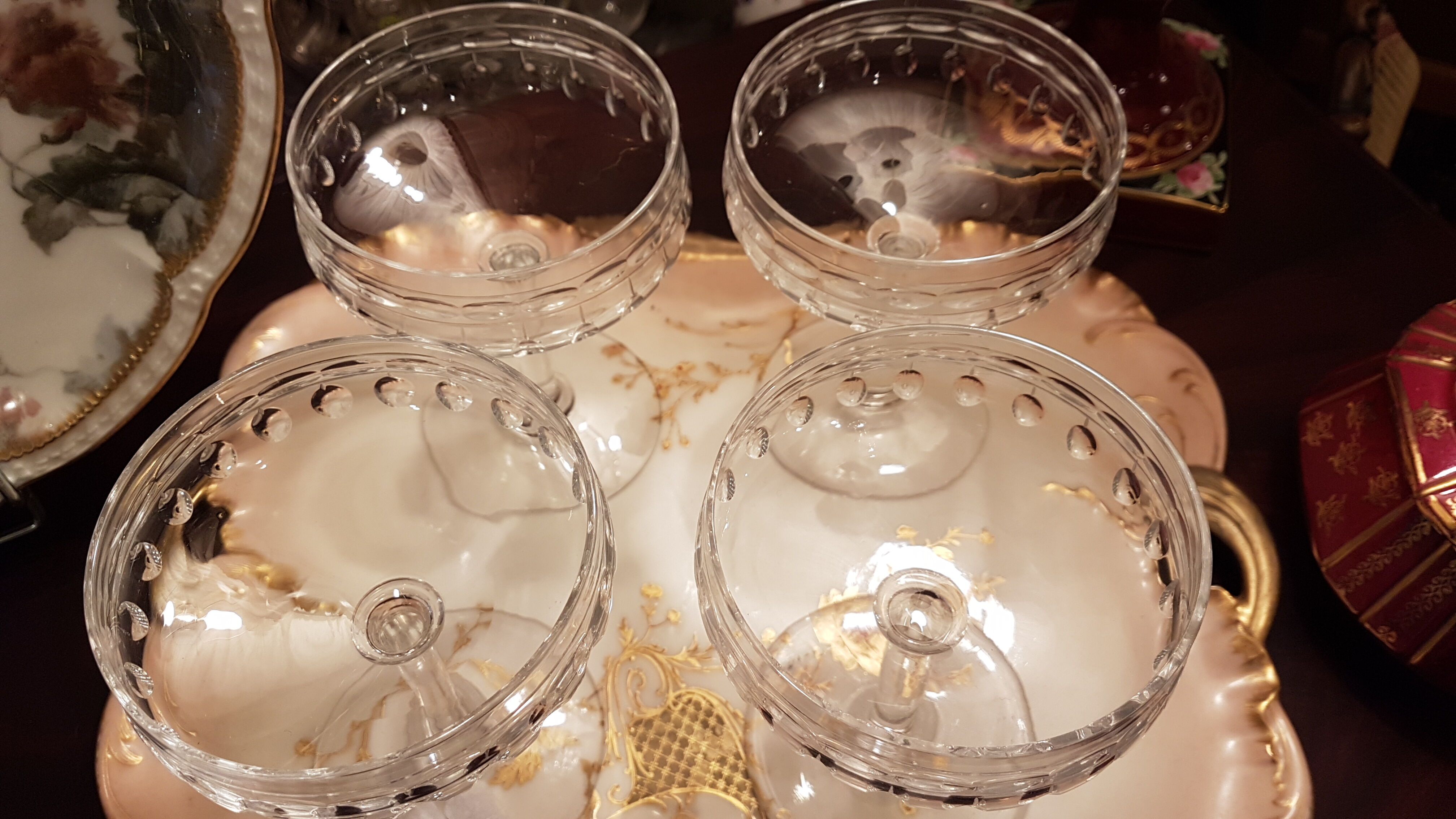 Set of 4 glasses cut Crystal