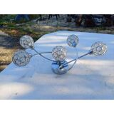 Vintage chrome metal pendant light