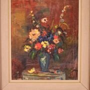 Original Oil on Canvas – “Still Life Vase” – Framed 45 × 54 cm