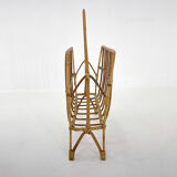 1970s Bamboo Magazine Holder, Czechoslovakia