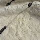 Large Berber M'rirt rug in cream and black wool, Moroccan rug.