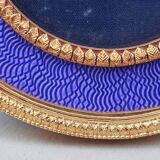Miniature gilt metal and enamel photo frame