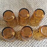 Series of 6 amber glasses