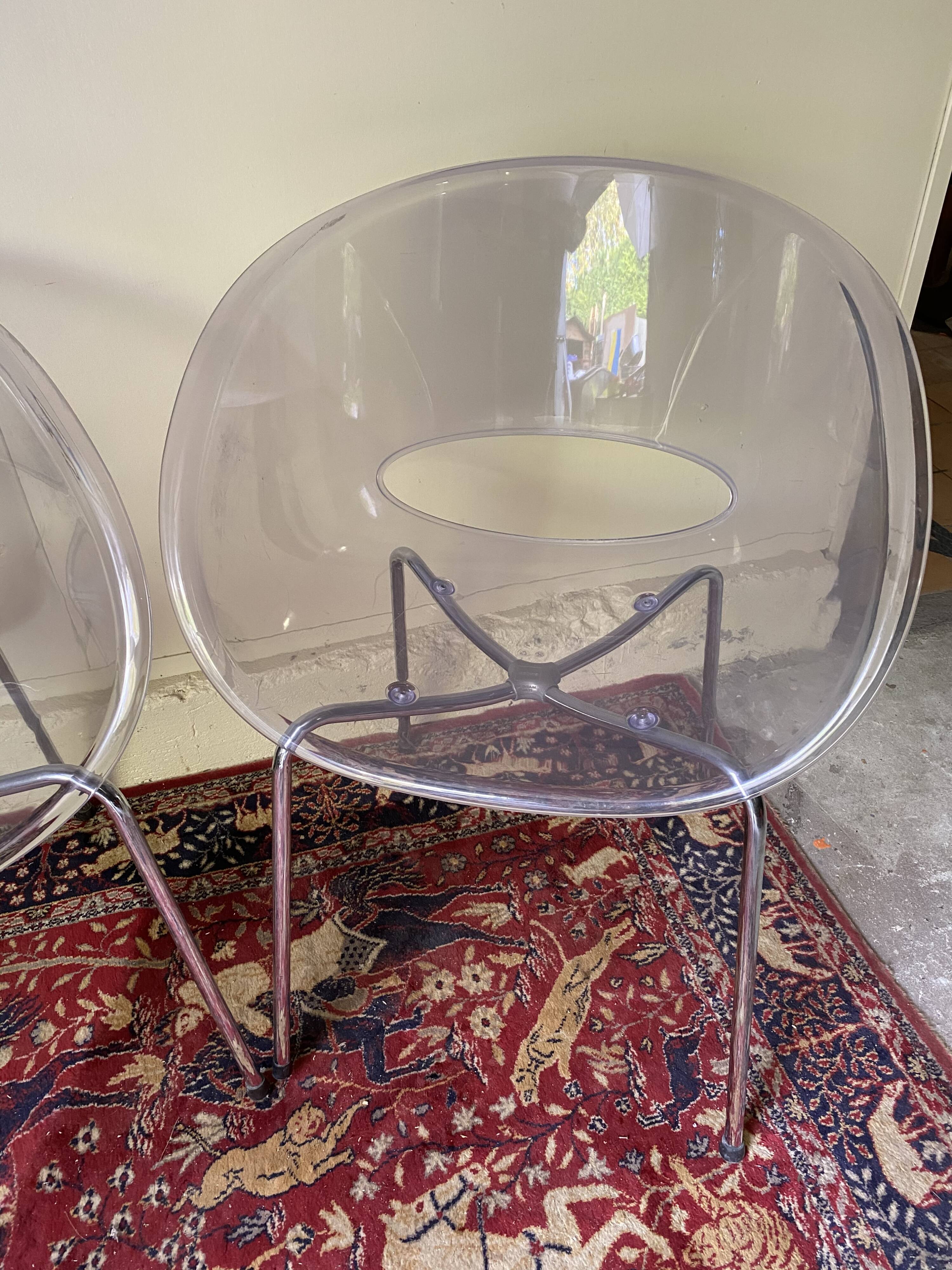 Pair of Sintesi armchairs models Eyes Made in Italy
