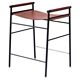 Contemporary Bar Stool Leather Cognac and Black Rubber Metal