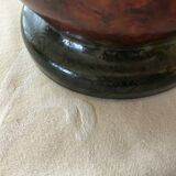 Glass paste vase signed