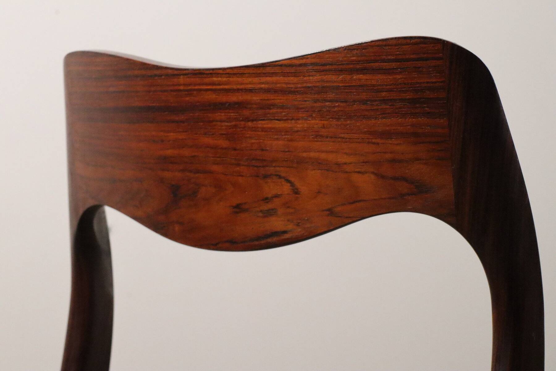 Scandinavian chair model 71 by Niels Otto Moller in teak and rope