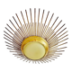 Golden sunburst metal glass pendant chandelier, 1960