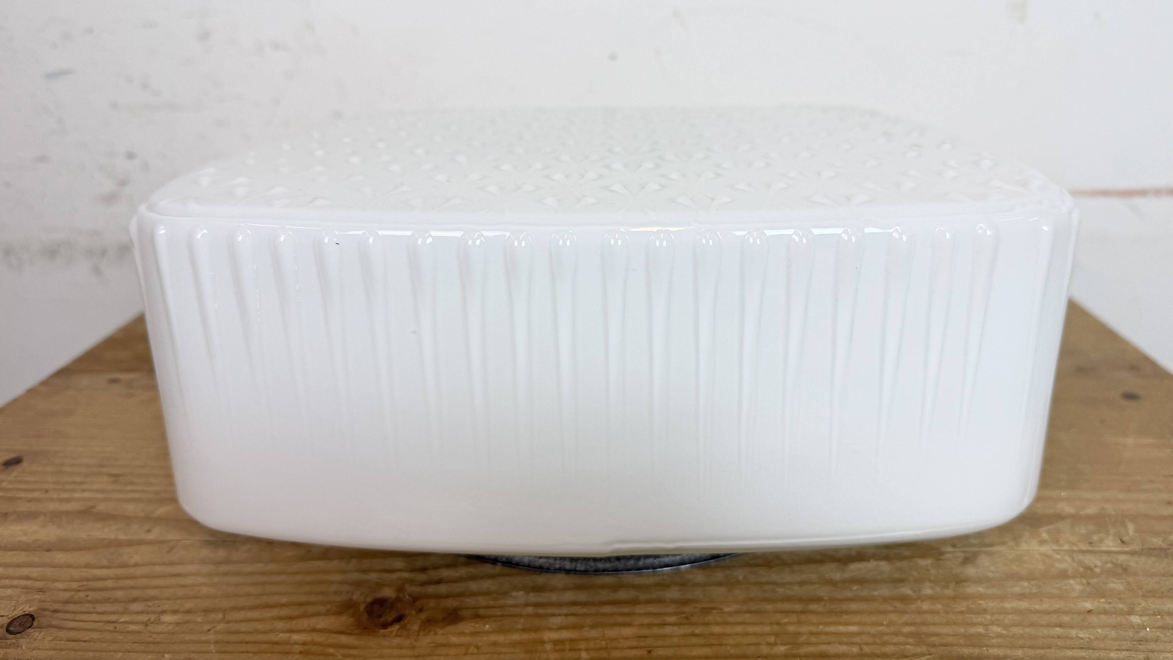 Vintage Wall Or Ceiling Light with Milk Glass, 1970s