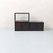 Enfilade 3 modules, bois d'iroko massif
