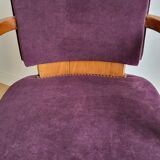 Pair of Bridge armchairs, aubergine velvet
