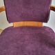 Paire de fauteuils Bridge, velours aubergine
