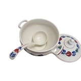 Ducht ceramic soup tureen with spoon by Boch, late 1900s
