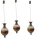 Set of 3 Space Age Pendant Lights in White Opaline Glass, Italy, 1970s