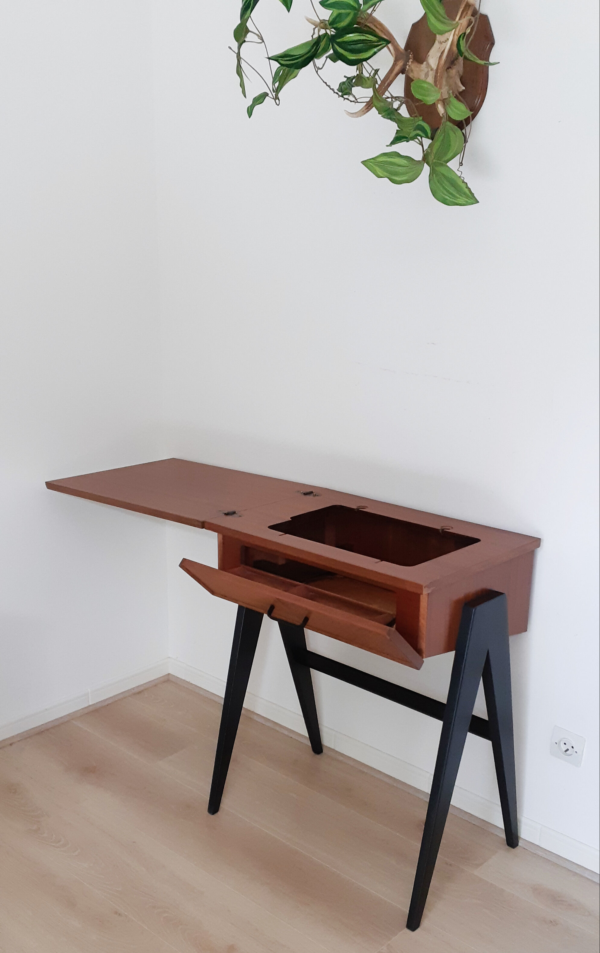 Desk, teak sewing table