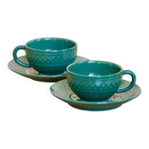 Duo de tasses signées Geneviève Lethu collection Grains de Riz