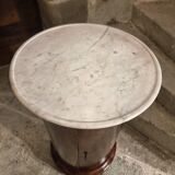 Antique French Empire Somno (bedside table) in mahogany with a marble top, circa 1805–1820.