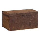 Small antique chest with metal frame (c.1920) #11