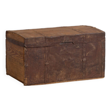 Petit coffre ancien à armature métallique (c.1920) #11