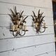 Pair of wheat ear wall lights from the 70s