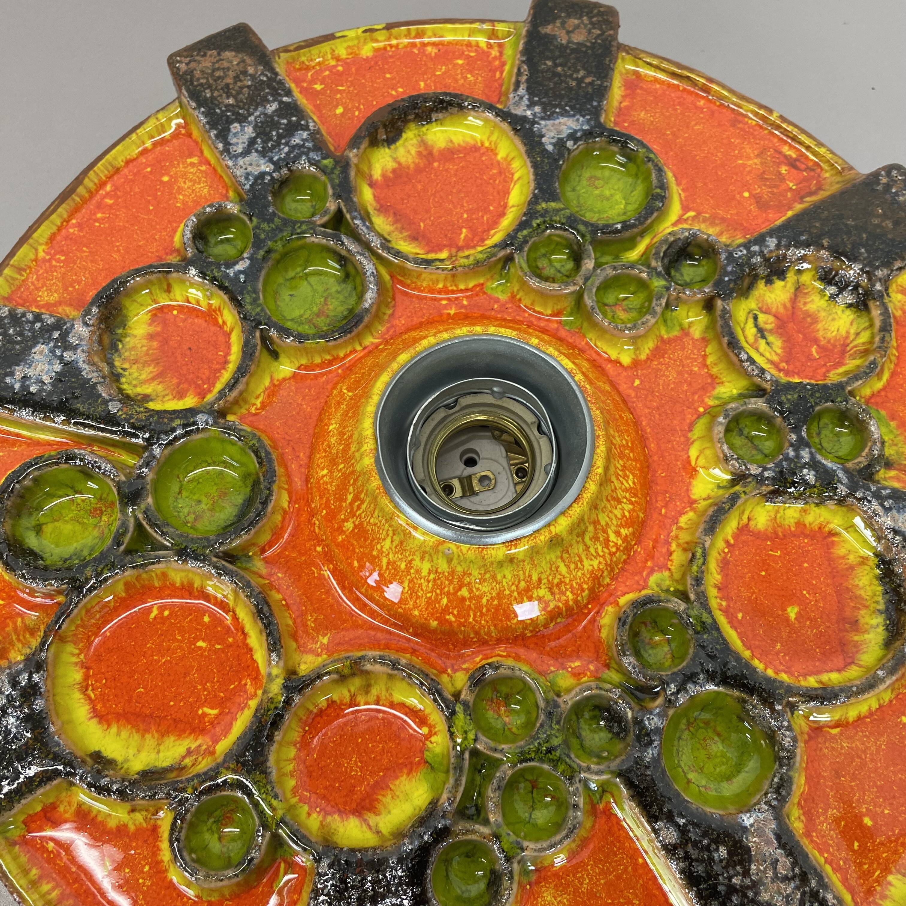 Cubic ceramic 31cm colorful "pop art" fat lava wall light element, germany, 1970