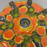 Cubic ceramic 31cm colorful "pop art" fat lava wall light element, germany, 1970