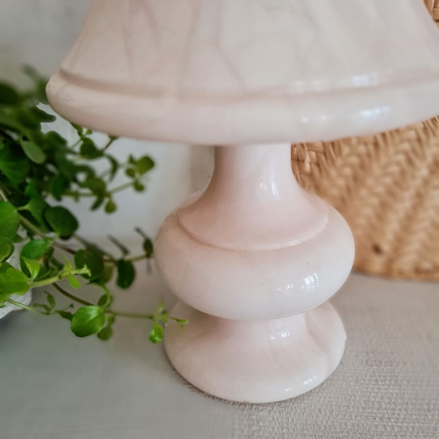 Powder pink alabaster lamp