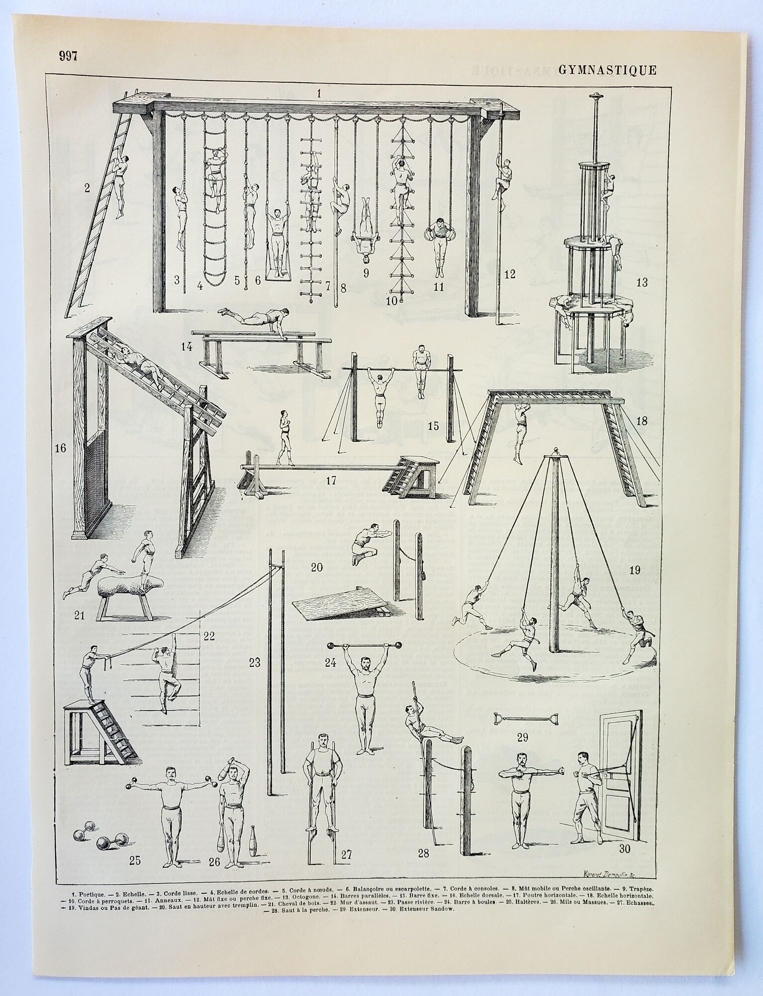 Engraving • Gymnastics, athletics, sport • Original and vintage poster from 1898