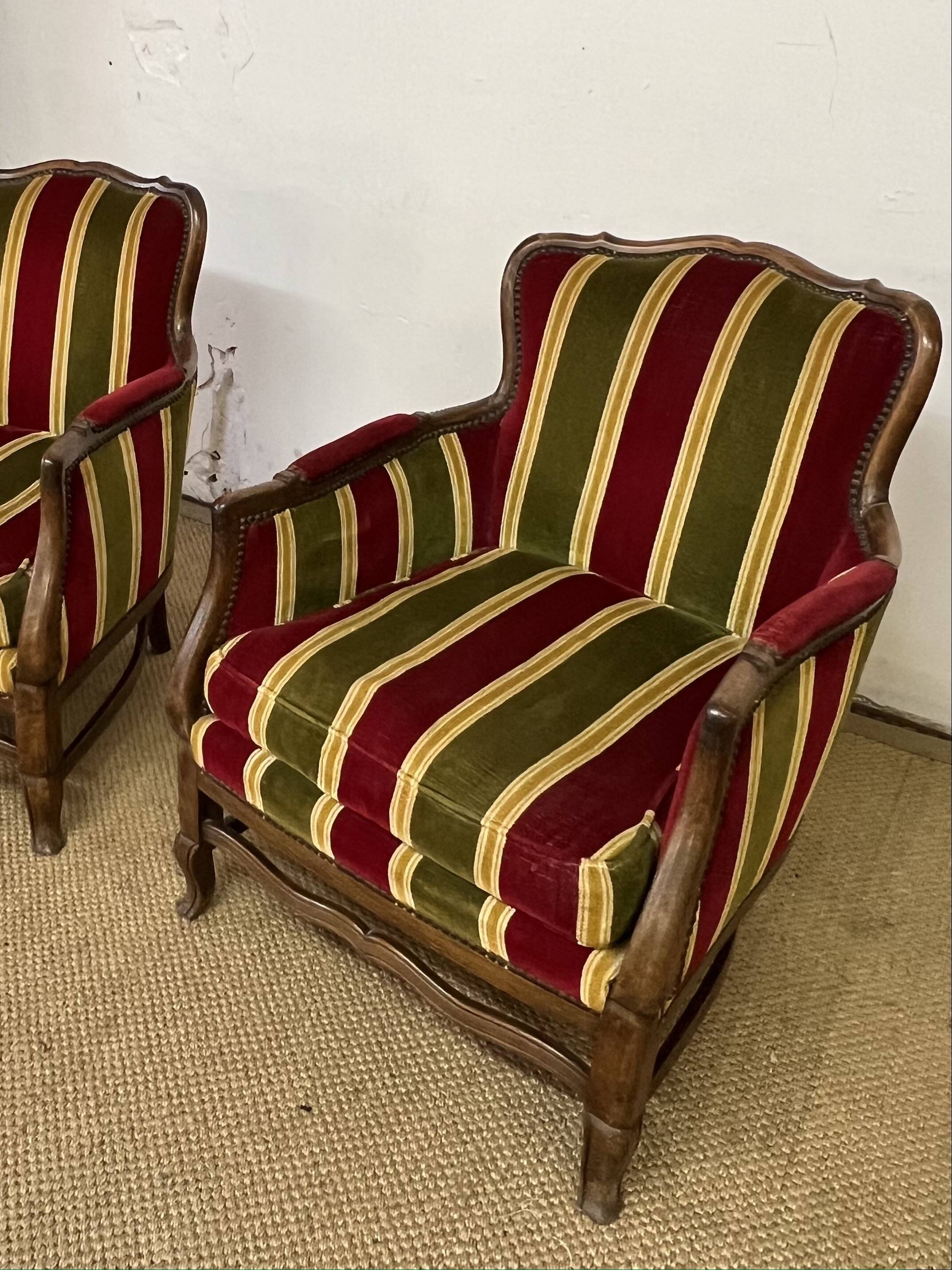 Pair of vintage convertible armchairs
