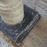 Baluster lamp foot in patinated wood