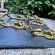 5 lion coat hooks in solid brass Art Nouveau