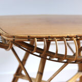Vintage rattan coffee table 1960