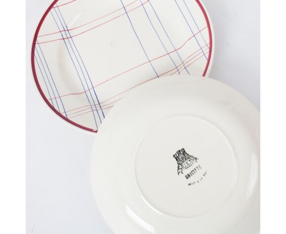 Duo assiettes calotte & plate gien france, modèle brigitte 1938-1960 |  Selency