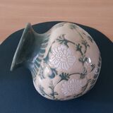 Vase en faïence art deco émaux craquelés circa 1930, signature à identifier