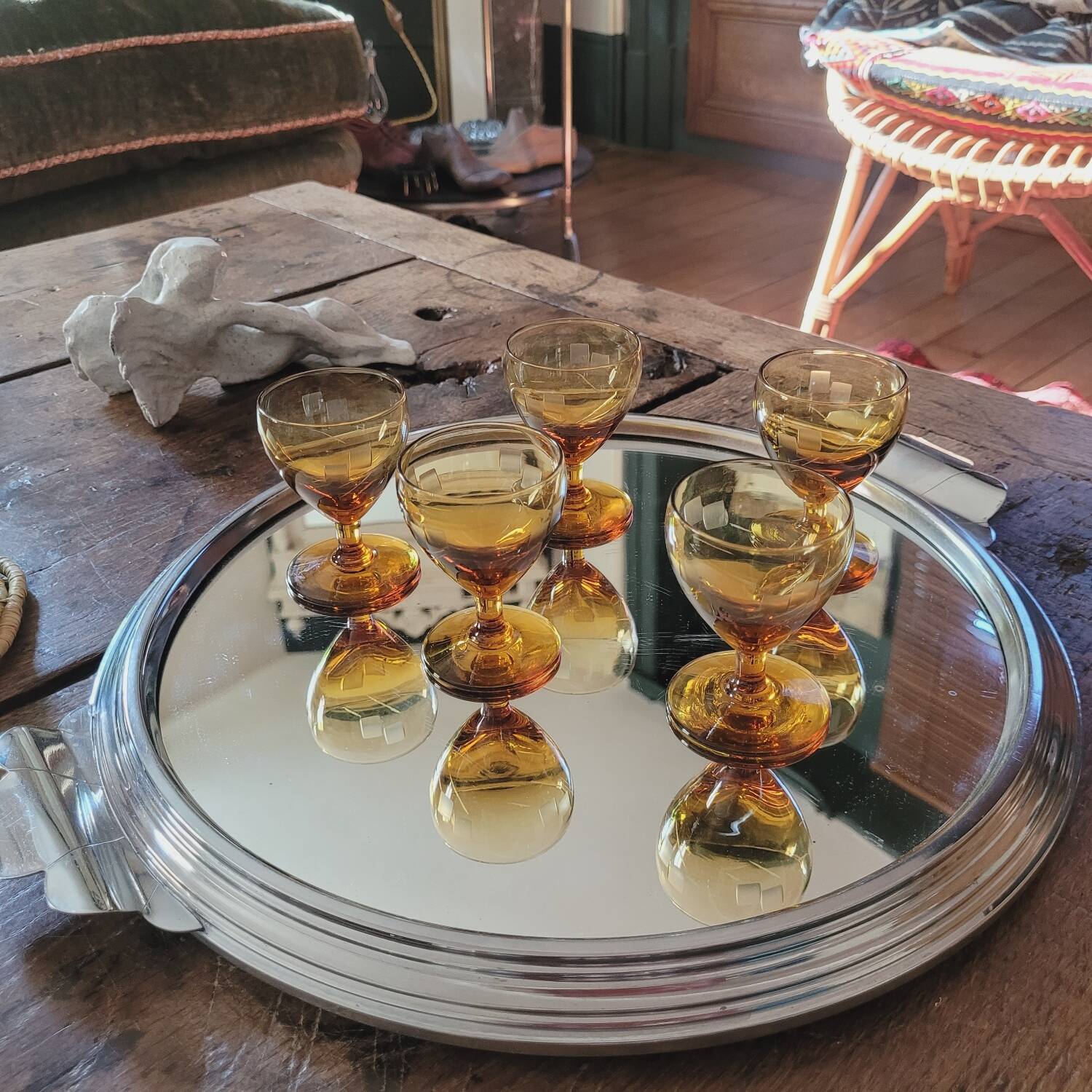 5 liqueur glasses, Porto, vintage 60s