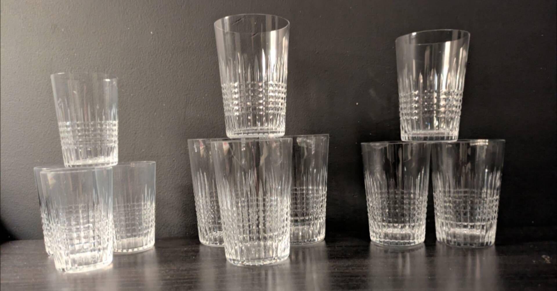 Set of 11 crystal cups from Baccarat/Nancy (Company of