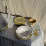 Set of 6 modern yellow dessert plates D19