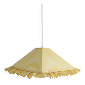 Suspension vintage récyclée — vichy jaune à volants