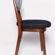 Heart-shaped chair in light and dark blue denim, mid-century style, Europe, 1960s.