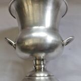 Old champagne bucket with vintage silver metal cooler Medici